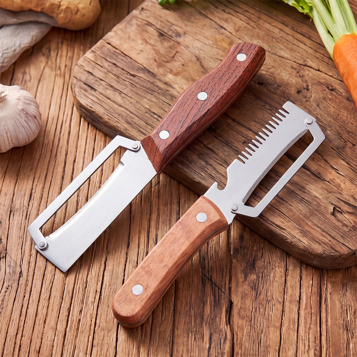 Multi-functional 3-in-1 Stainless Steel Vegetable Peeler