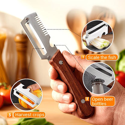 Multi-functional 3-in-1 Stainless Steel Vegetable Peeler
