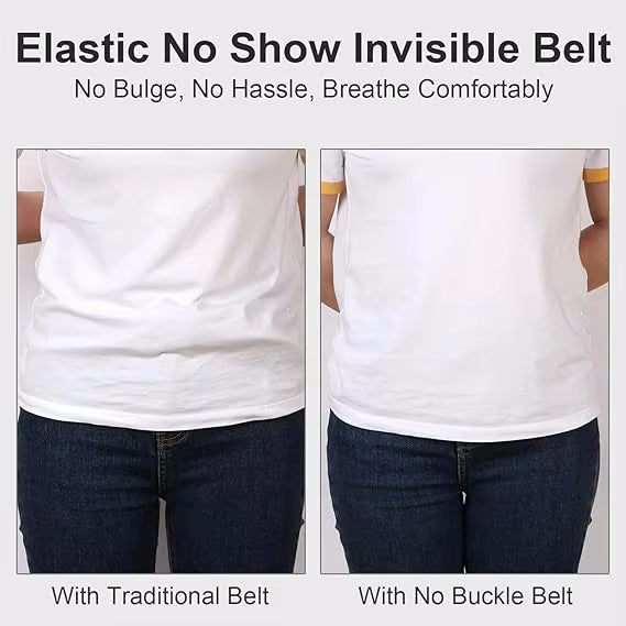 Adjustable Stretch Elastic Waist Band Belts Buckle-Free