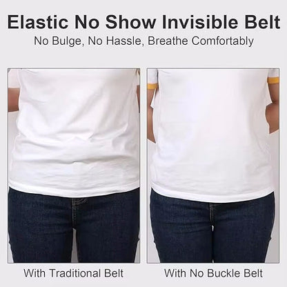 Adjustable Stretch Elastic Waist Band Belts Buckle-Free