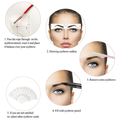 Perfect Eyebrow Shaping Stencil Kit