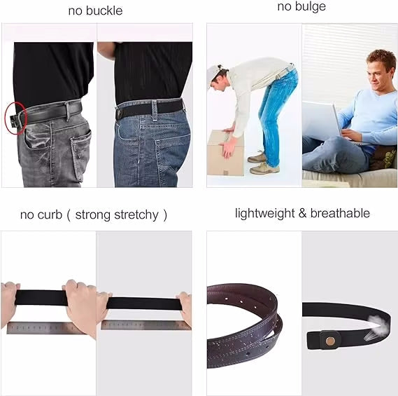 Adjustable Stretch Elastic Waist Band Belts Buckle-Free