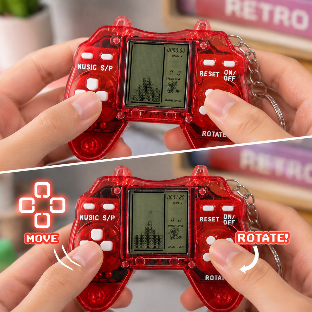 UPTO 50 Games in 1 Retro Mini Console Keychain For everyone