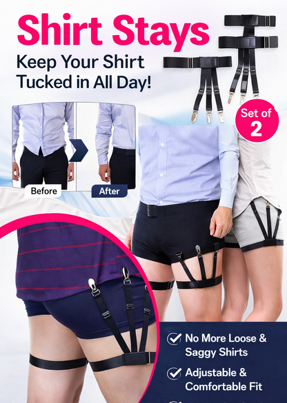 Adjustable Shirt Stays Tuck Holder