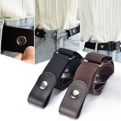 Adjustable Stretch Elastic Waist Band Belts Buckle-Free