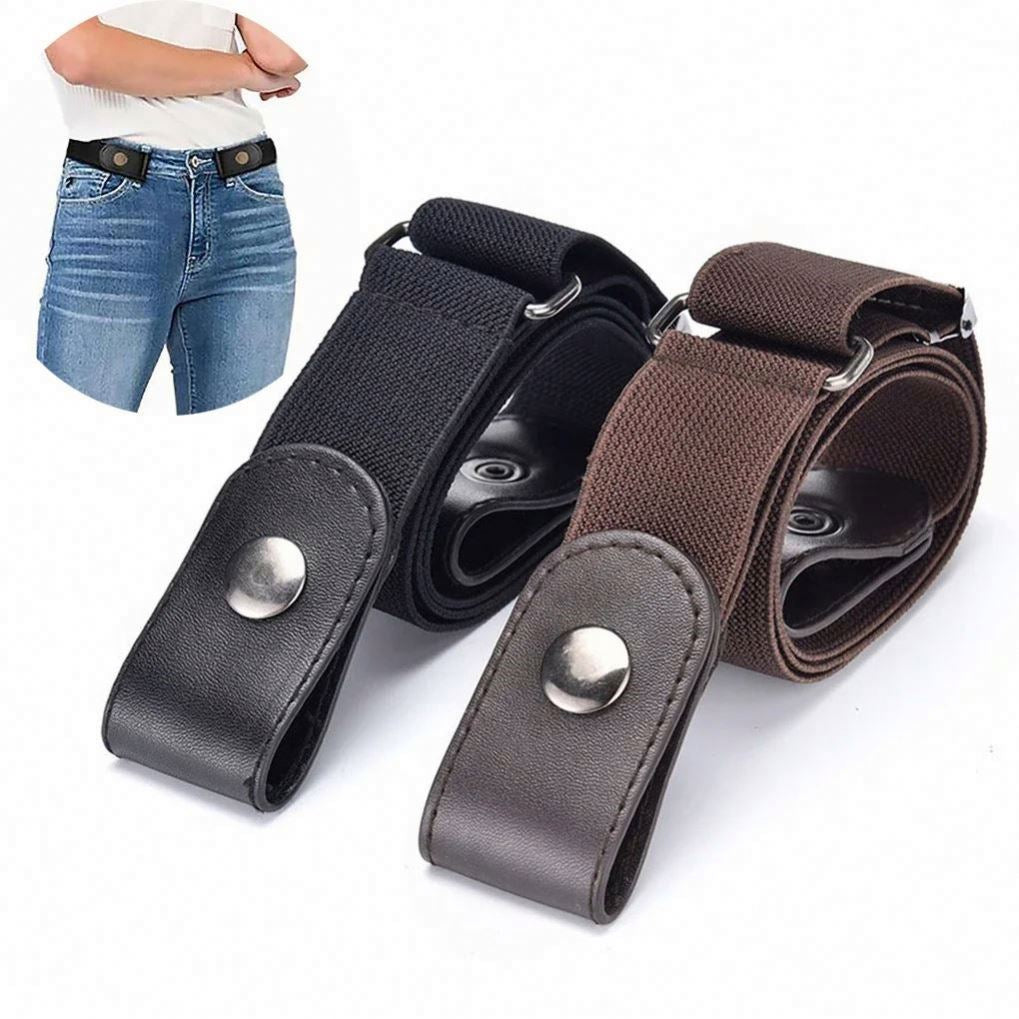 Adjustable Stretch Elastic Waist Band Belts Buckle-Free
