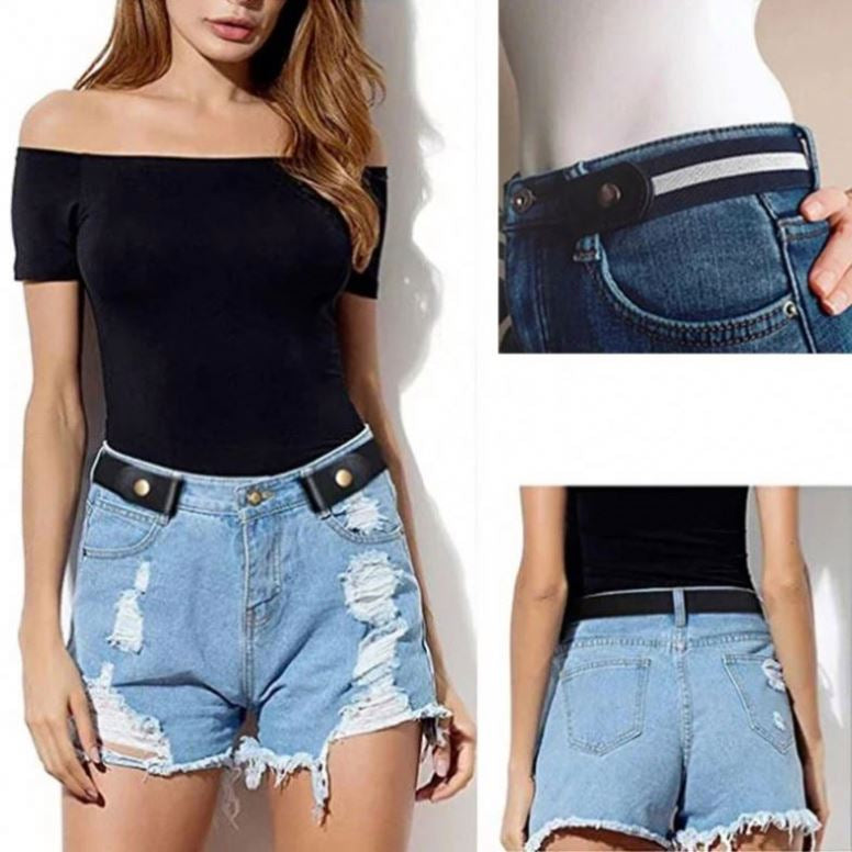 Adjustable Stretch Elastic Waist Band Belts Buckle-Free
