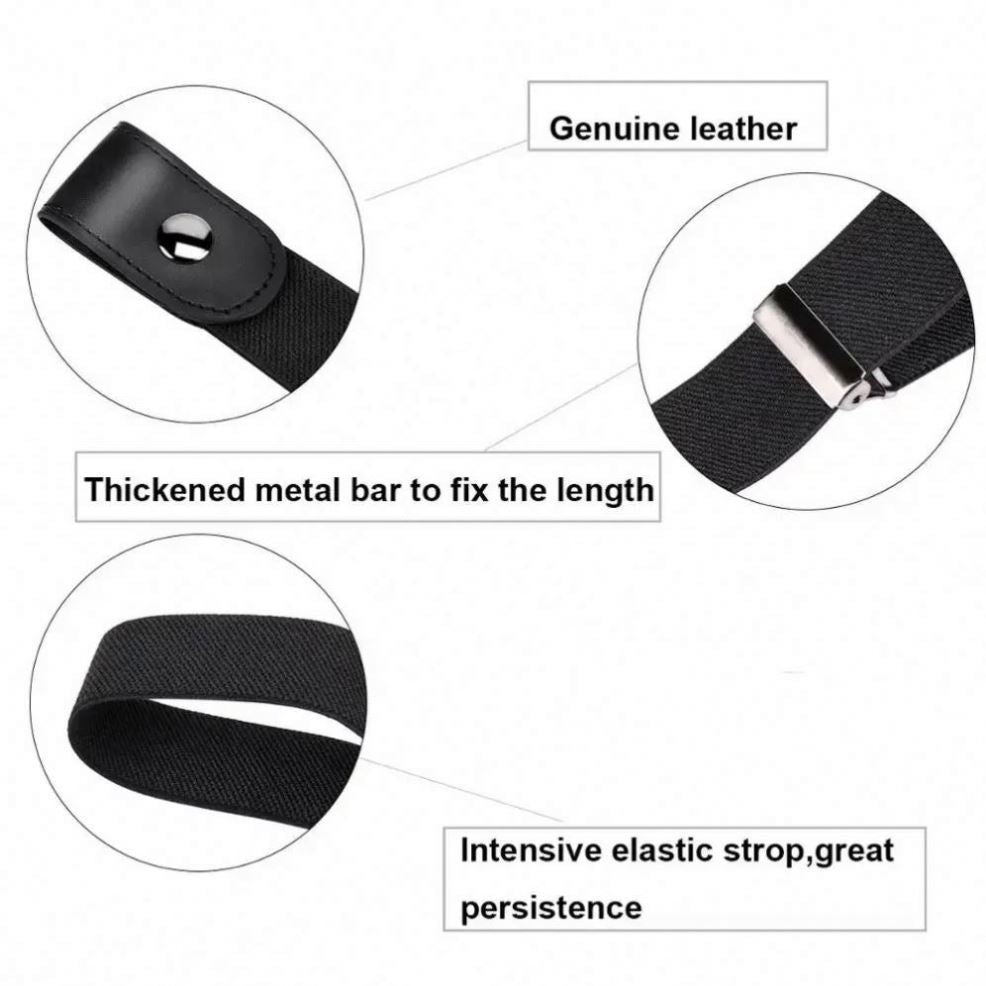 Adjustable Stretch Elastic Waist Band Belts Buckle-Free