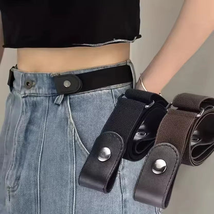 Adjustable Stretch Elastic Waist Band Belts Buckle-Free