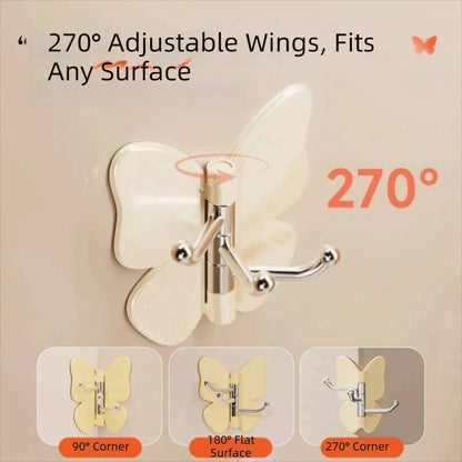 270° Rotating Butterfly Wall Hooks