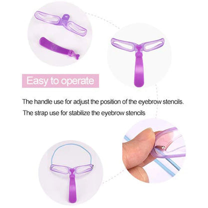 8 Pcs Different Shapes Reusable Eyebrow Stencils Kit