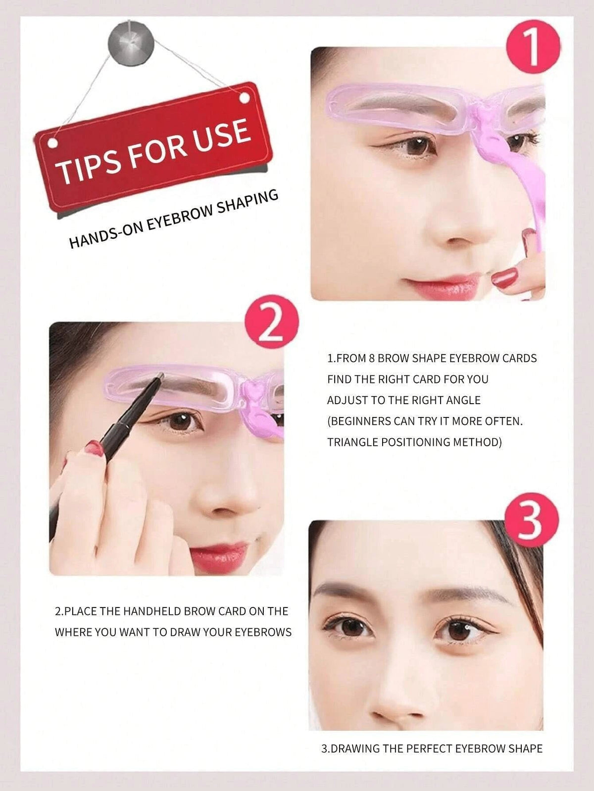 8 Pcs Different Shapes Reusable Eyebrow Stencils Kit