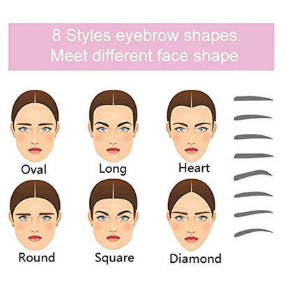 8 Pcs Different Shapes Reusable Eyebrow Stencils Kit