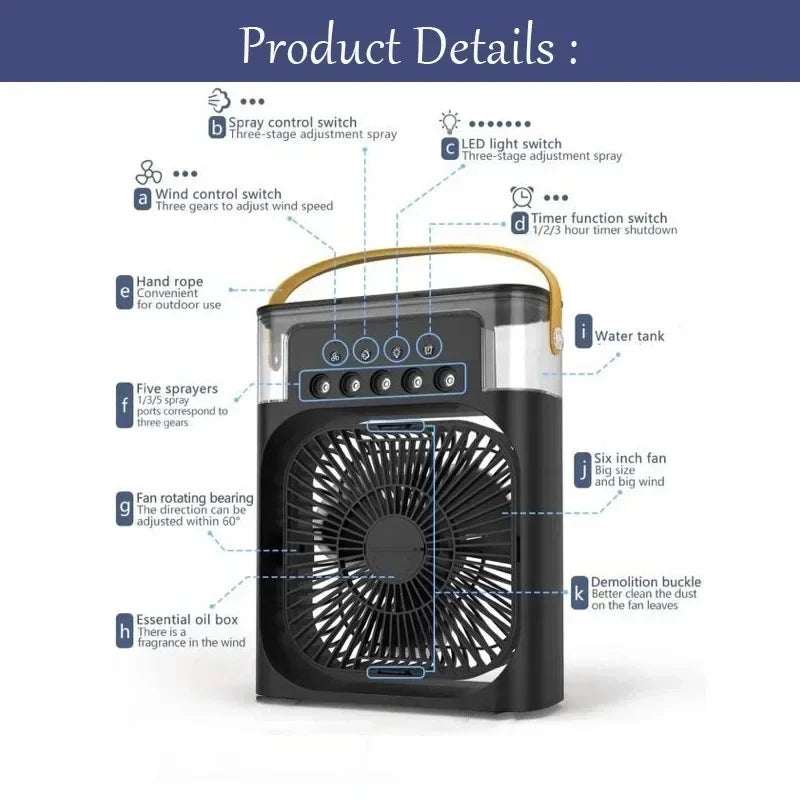 Rechargeable 5 in 1 Fan Air Conditioner