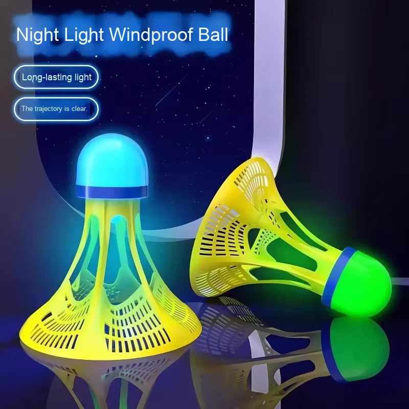 Windproof LED Glowing Badminton Neon Shuttlecock Set