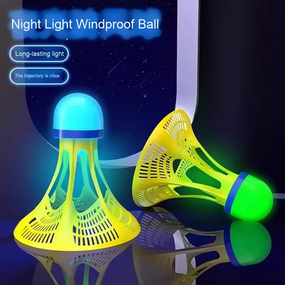 Windproof LED Glowing Badminton Neon Shuttlecock Set
