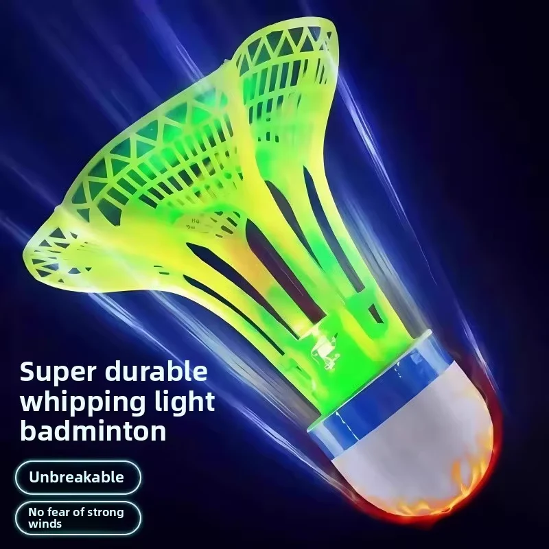 Windproof LED Glowing Badminton Neon Shuttlecock Set