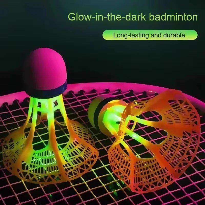 Windproof LED Glowing Badminton Neon Shuttlecock Set