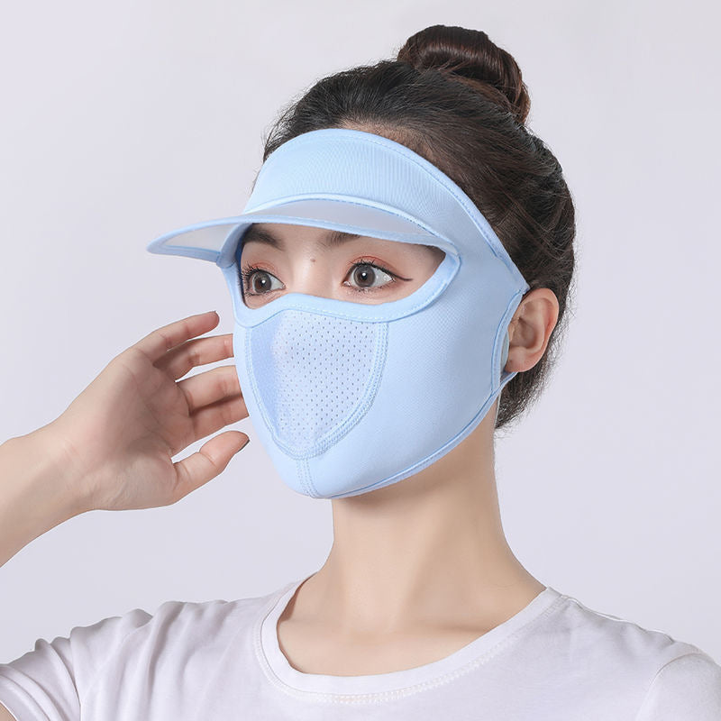 Ice Silk Women Sun Protection Anti-Ultraviolet Breathable UV Protection Full Face Mask
