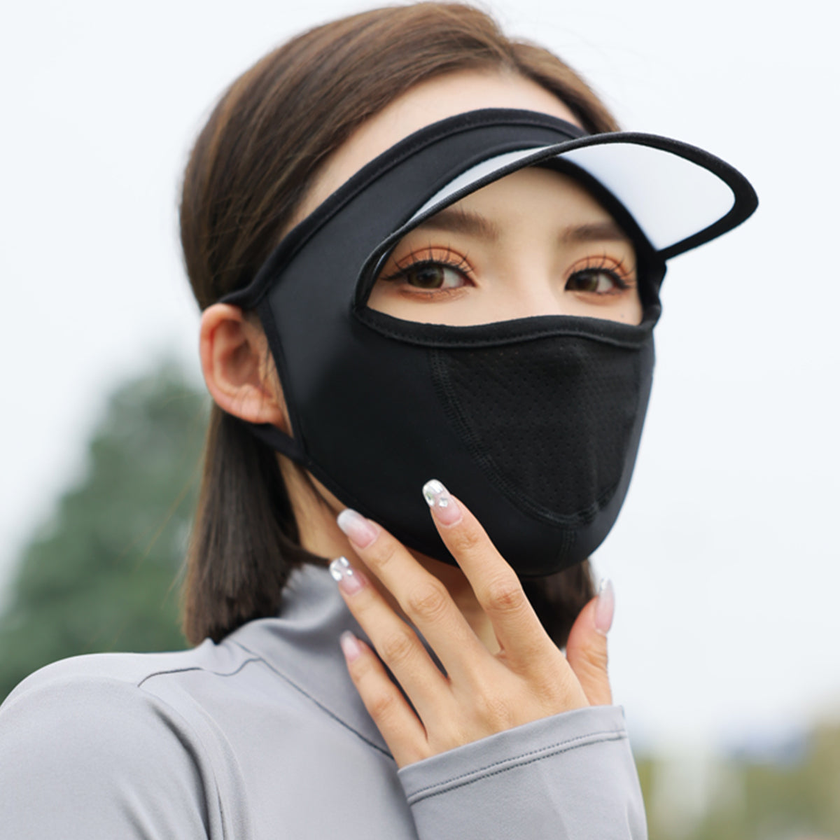 Ice Silk Women Sun Protection Anti-Ultraviolet Breathable UV Protection Full Face Mask
