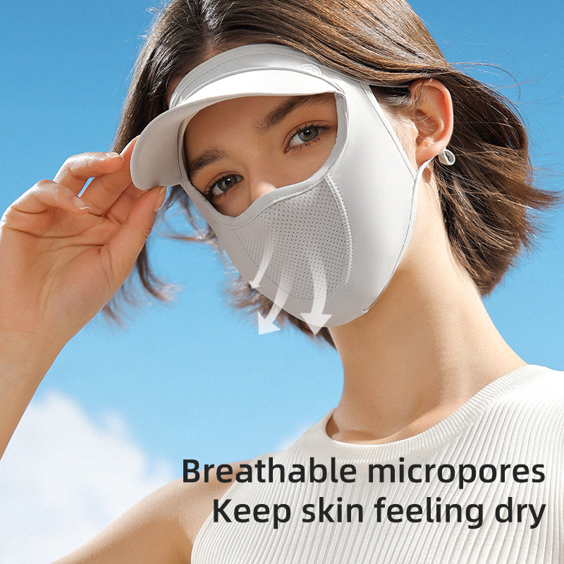 Ice Silk Women Sun Protection Anti-Ultraviolet Breathable UV Protection Full Face Mask