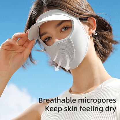 Ice Silk Women Sun Protection Anti-Ultraviolet Breathable UV Protection Full Face Mask