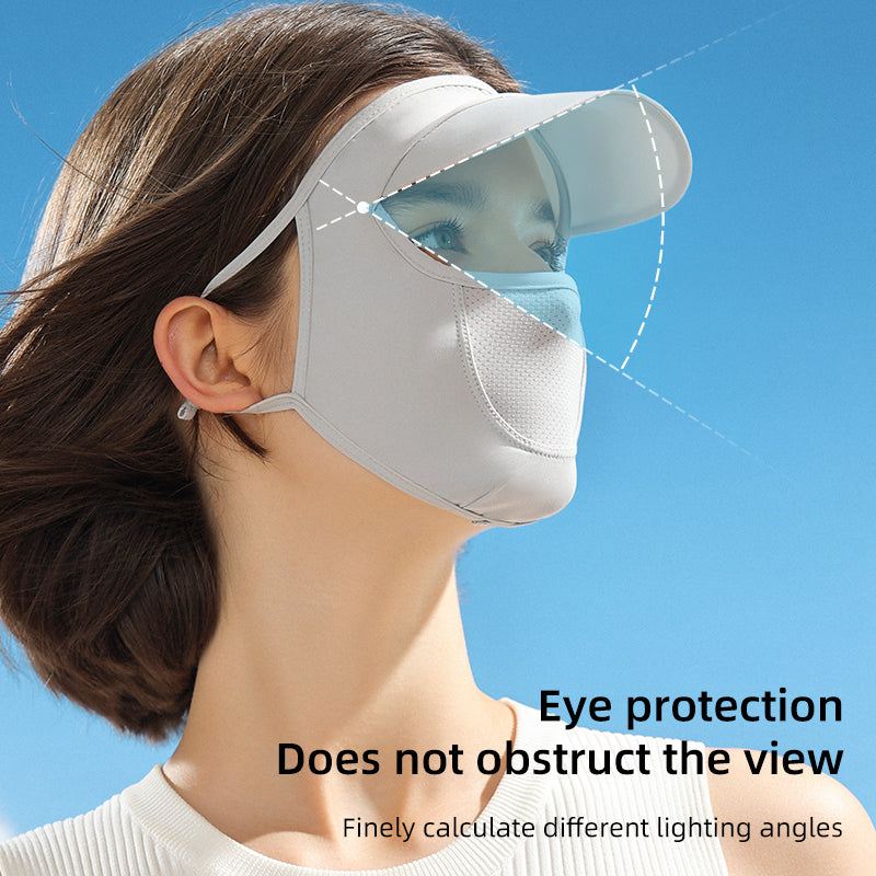 Ice Silk Women Sun Protection Anti-Ultraviolet Breathable UV Protection Full Face Mask