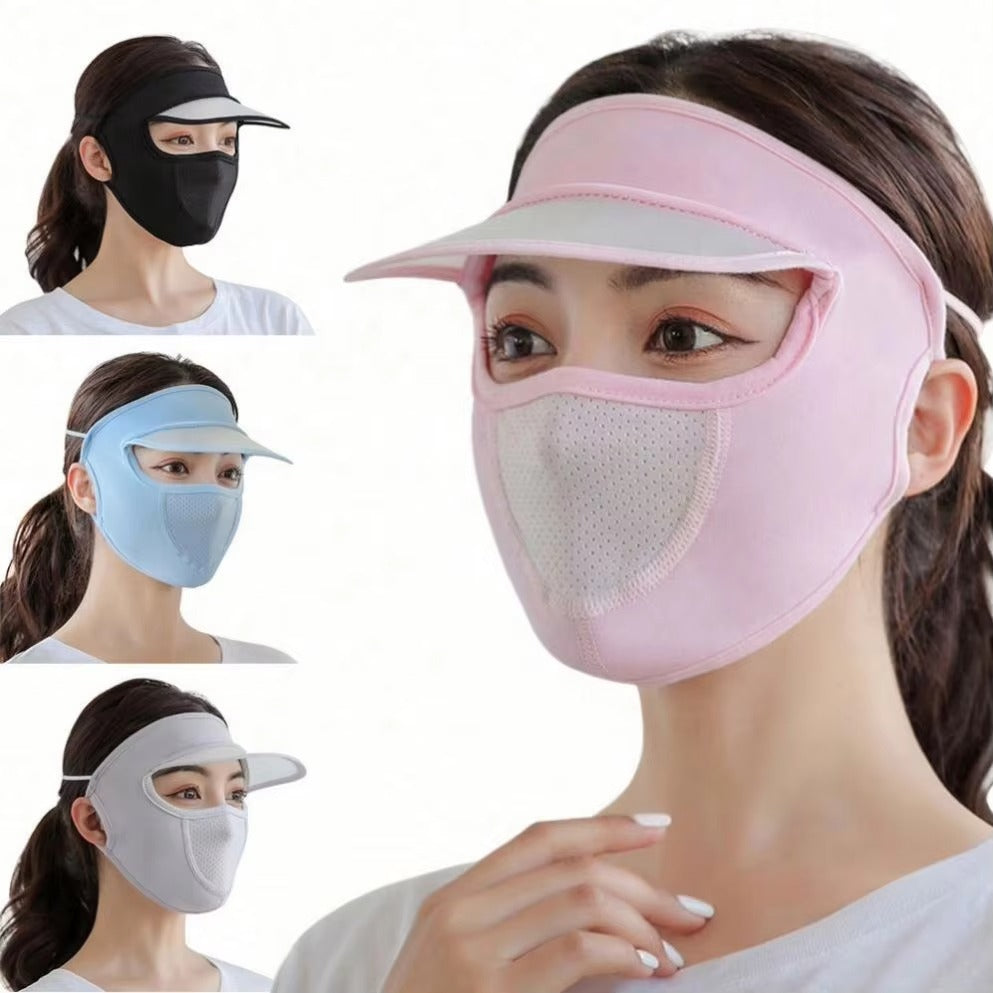 Ice Silk Women Sun Protection Anti-Ultraviolet Breathable UV Protection Full Face Mask