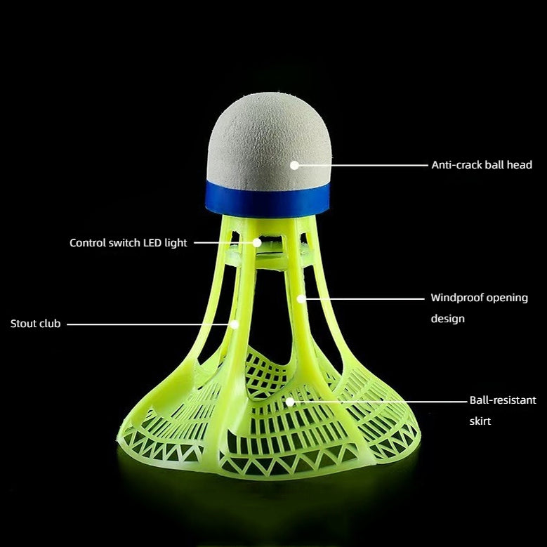 Windproof LED Glowing Badminton Neon Shuttlecock Set