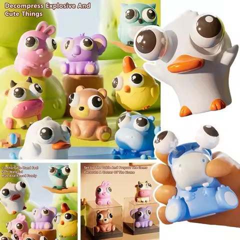 Stress Relief Hand Fidget Eye Poping Funny Cartoon Animals